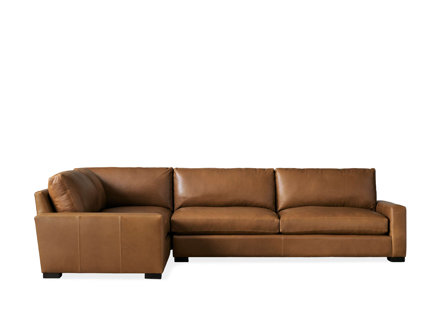 Remington Leather Two-Piece Sectional in Saratoga Chocolate