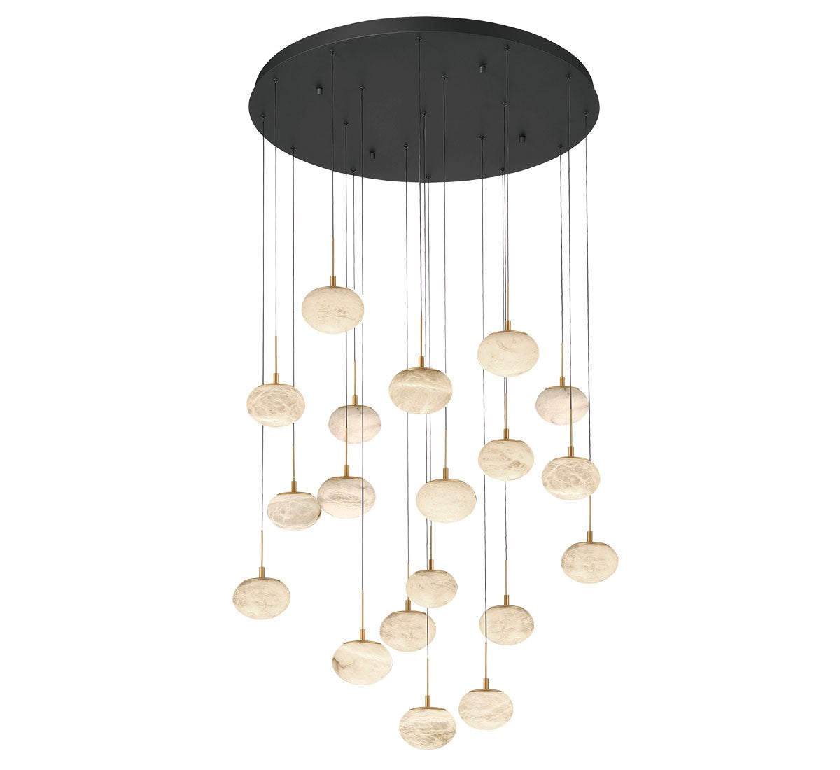 Lib & Co. Calcolo LED chandelier featuring modern lighting design with sleek metal and LED light fixtures.