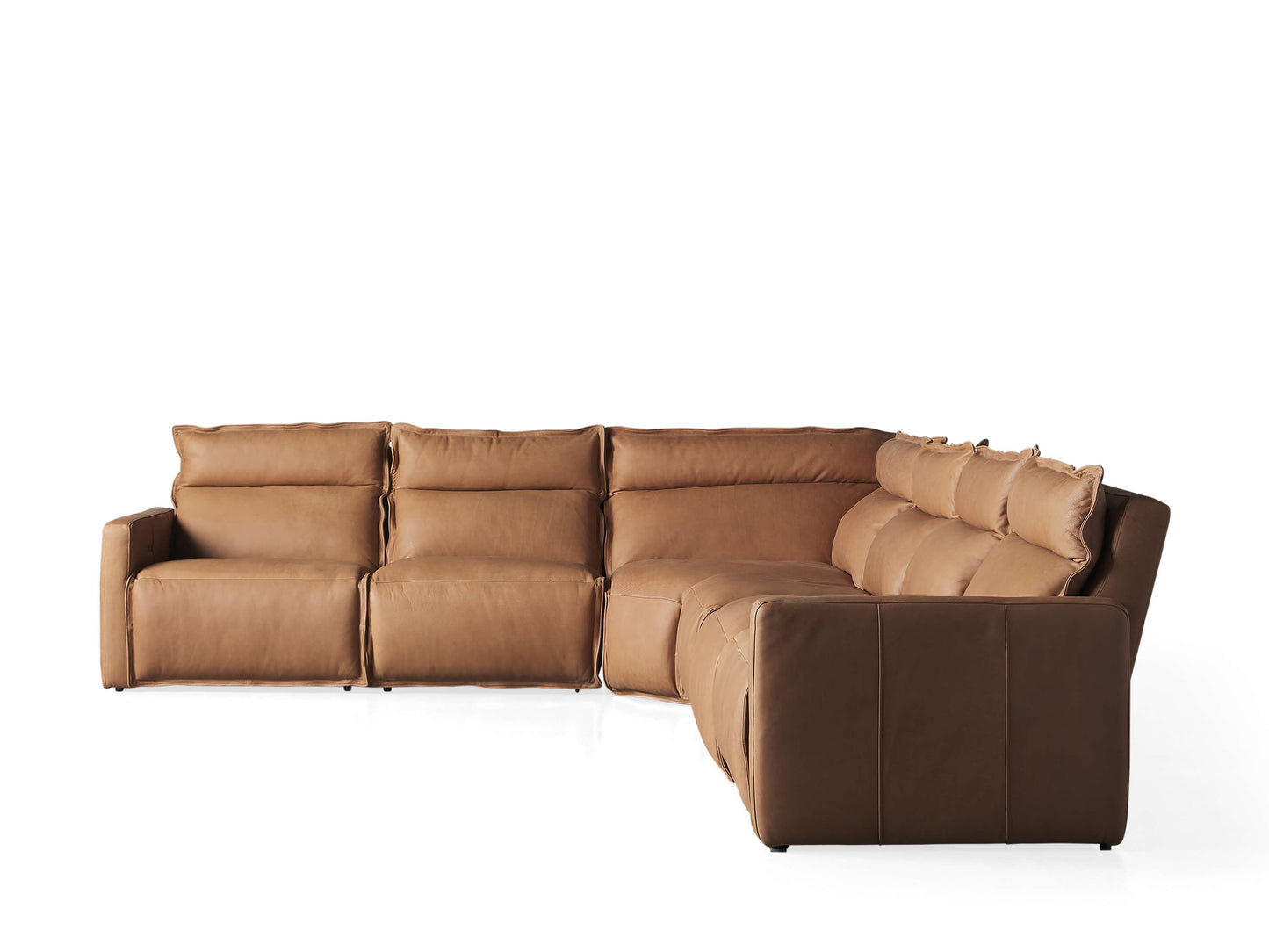 Rowland Leather Six-Piece Motion Sectional