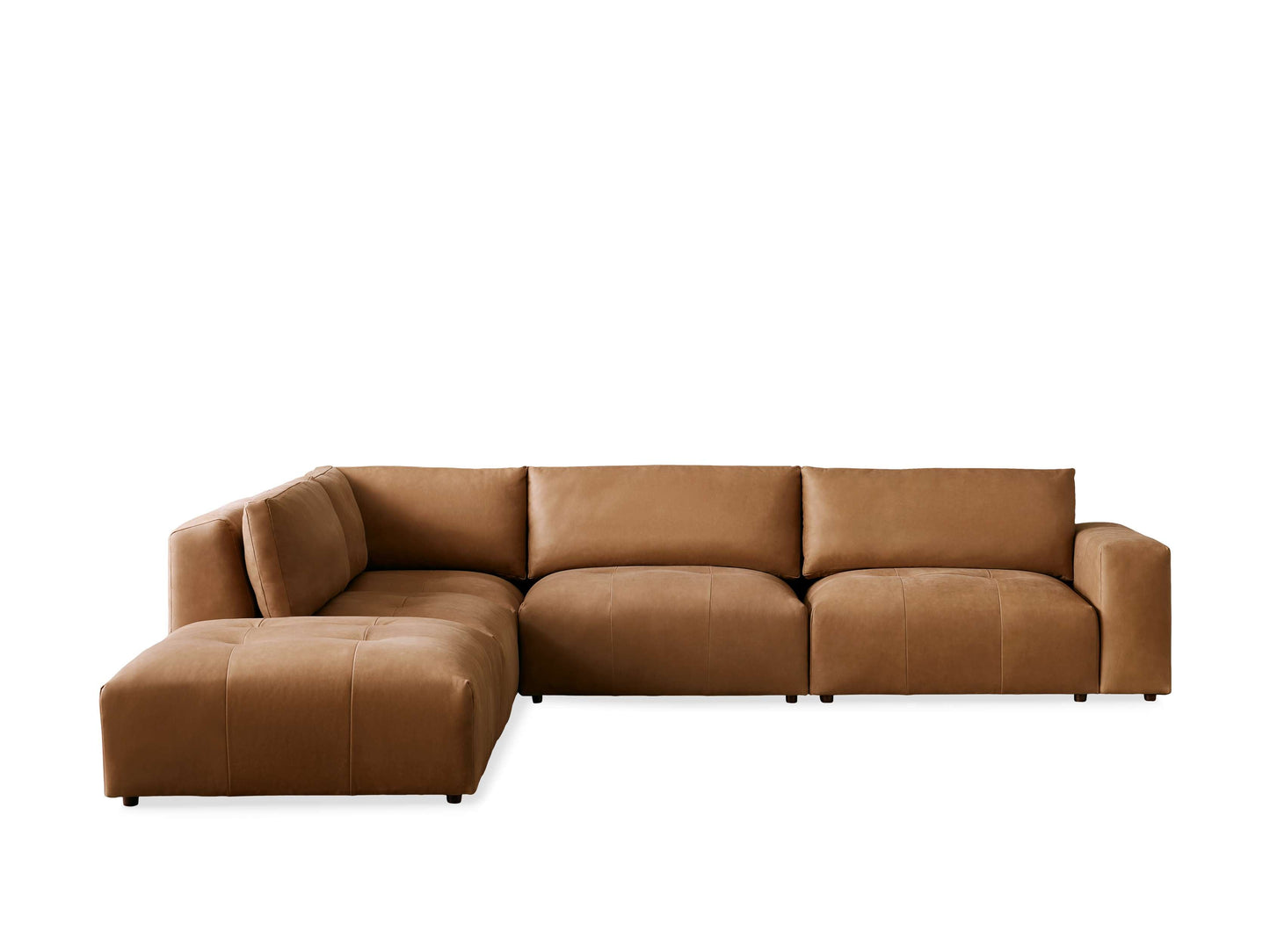 Keegan Leather Five-Piece Sectional