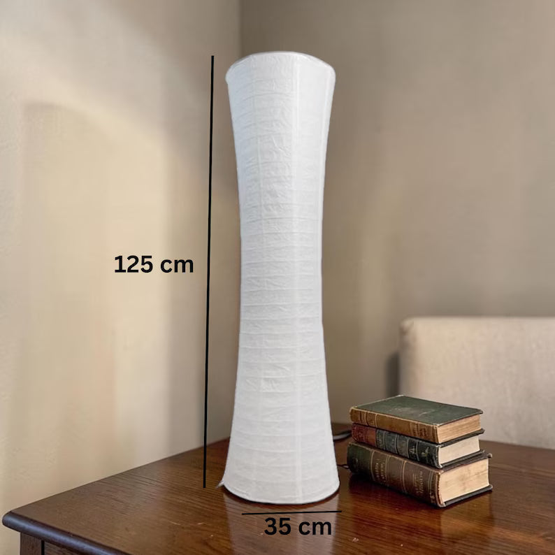 Tall Rice Paper Floor Lamp, Japandi Wabi Sabi Dimmable LED Light