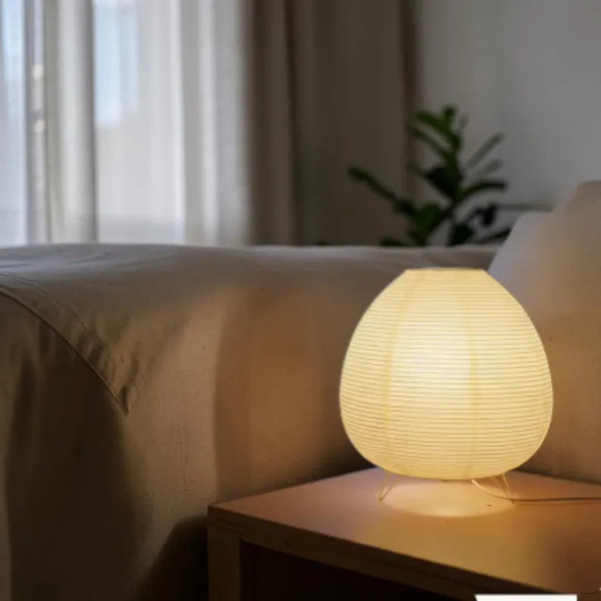 Minimalist Bedside Light, Warm Ambient Desk Lamp, Scandinavian Home Decor, Japandi Nightstand Lamp