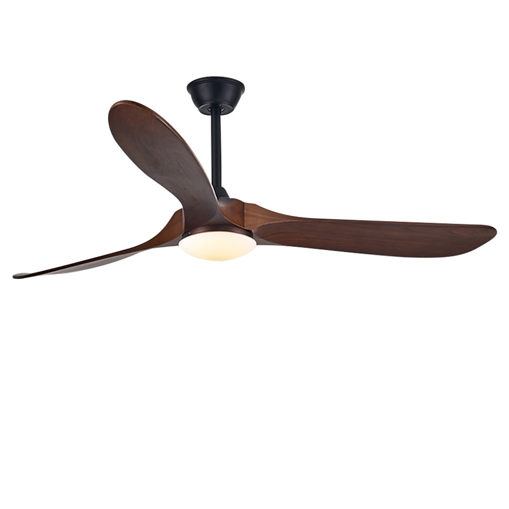 Retro Solid Wood Frequency Conversion Silent Dimming Ceiling Fan with Lights