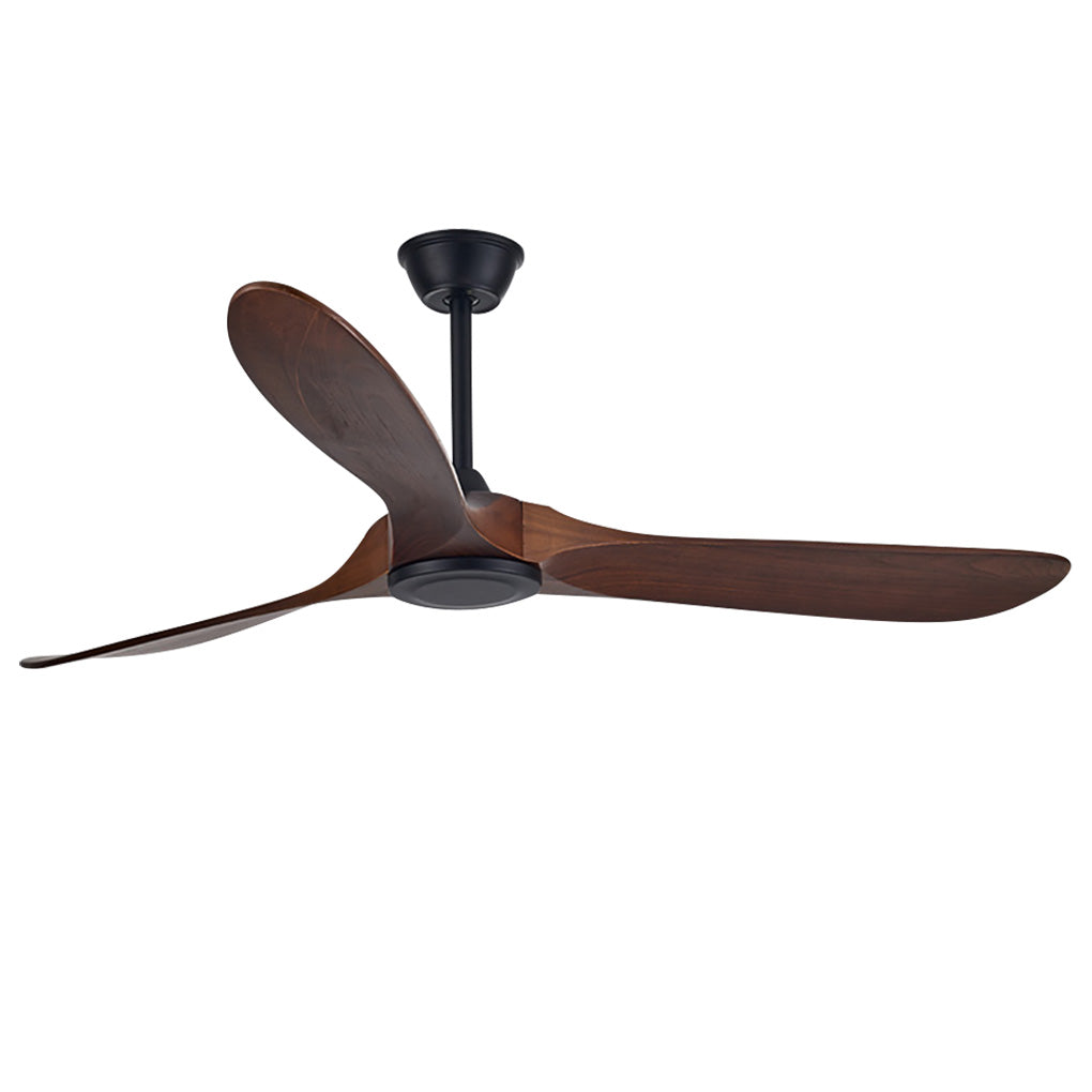 Retro Solid Wood Frequency Conversion Silent Dimming Ceiling Fan with Lights