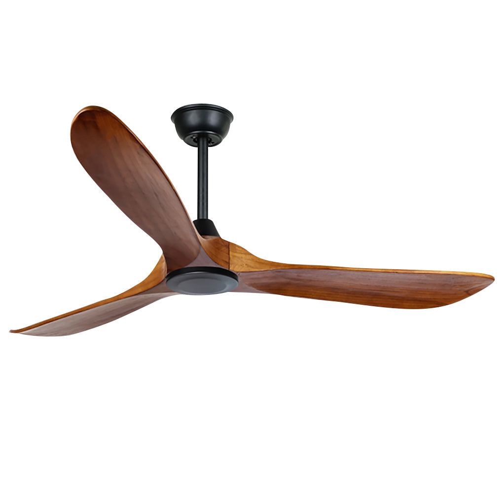 Retro Solid Wood Frequency Conversion Silent Dimming Ceiling Fan with Lights