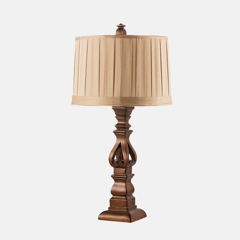 Stripe Drum Shade Antique Rustic Style Tower Table Lamp