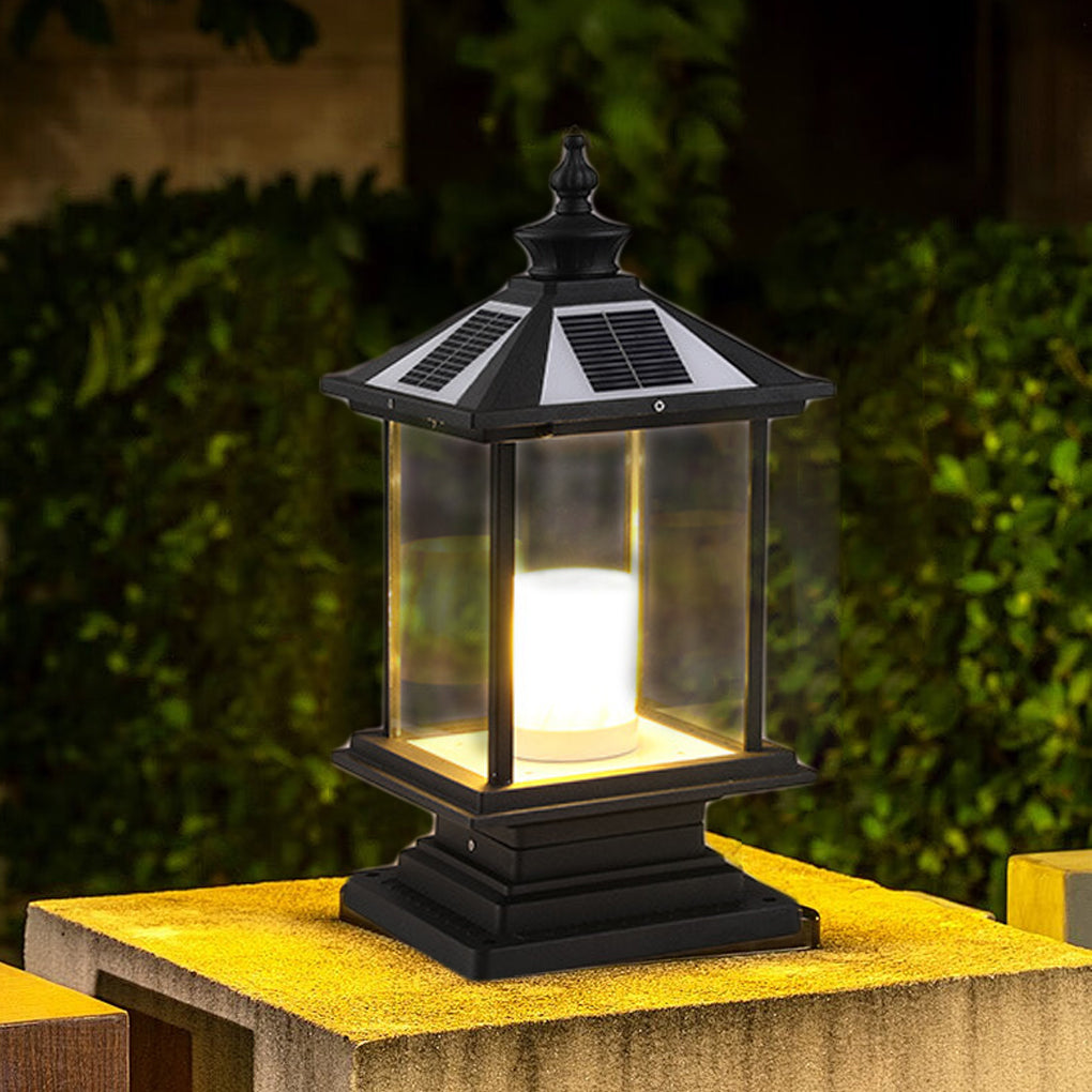 Retro Waterproof Intelligent LED European Style Solar Fence Post Lights