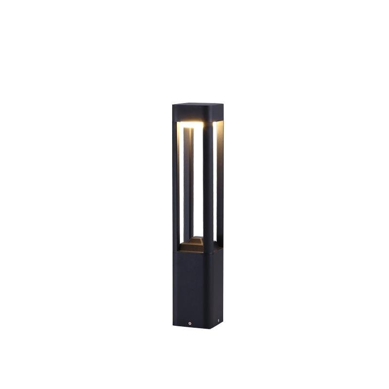 Hollow Aluminum LED Waterproof Black Modern Outdoor Light Post Lamp