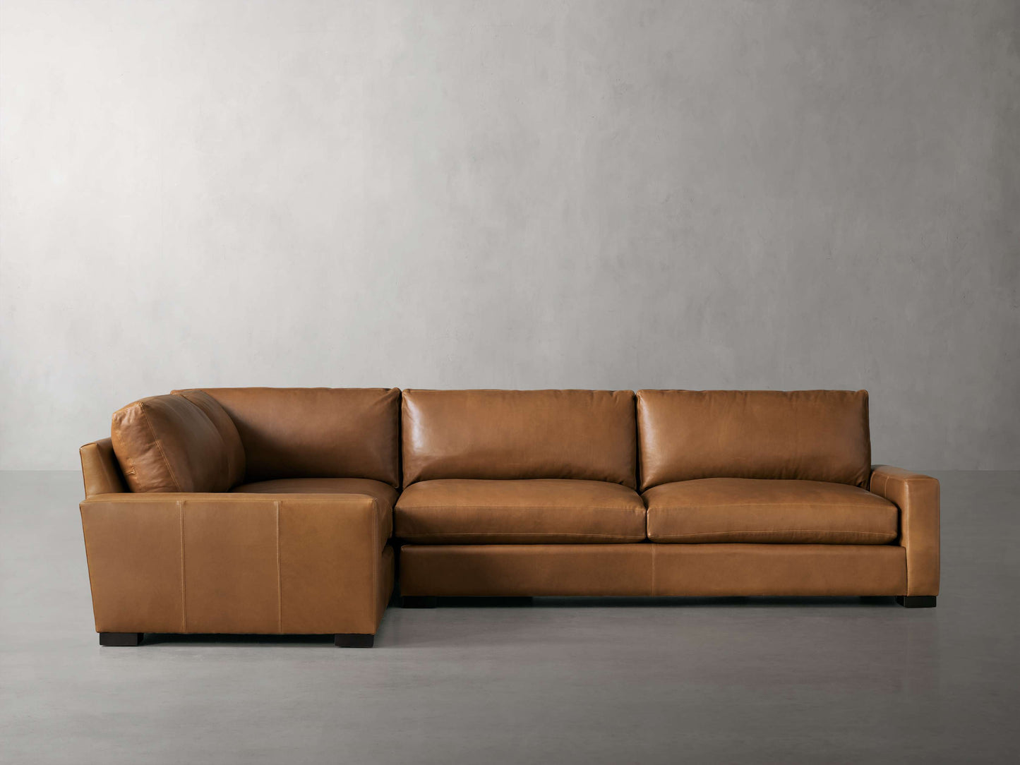 Remington Leather Two-Piece Sectional in Saratoga Chocolate