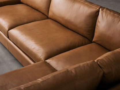 Remington Leather Two-Piece Sectional in Saratoga Chocolate