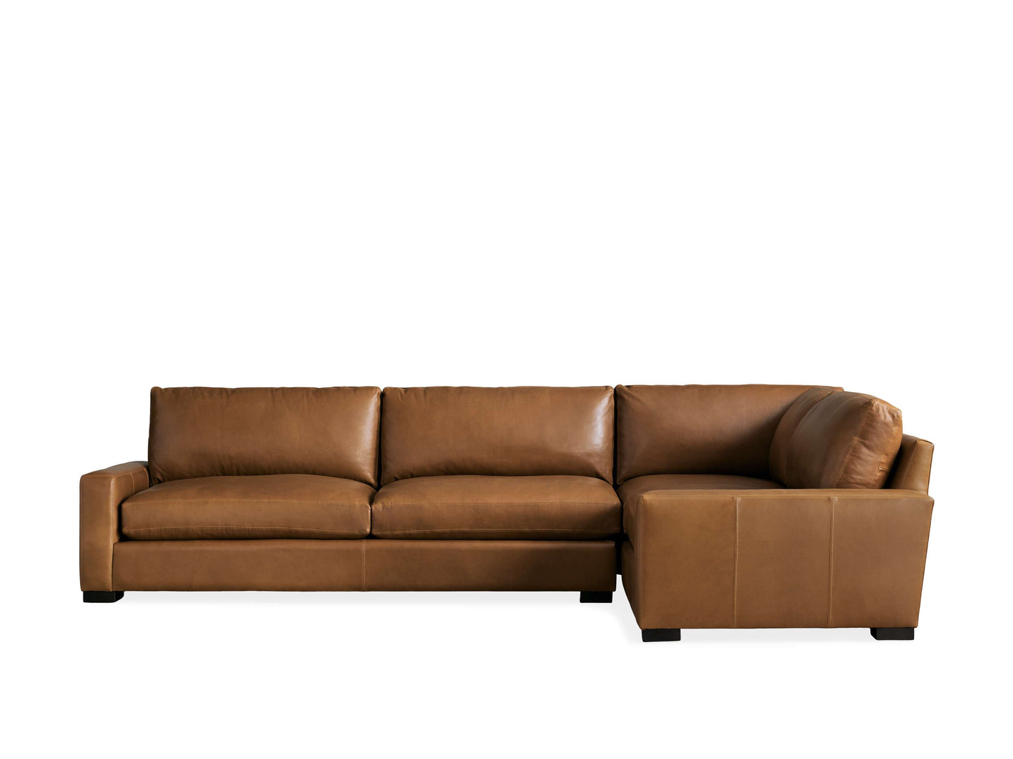 Remington Leather Two-Piece Sectional in Saratoga Chocolate