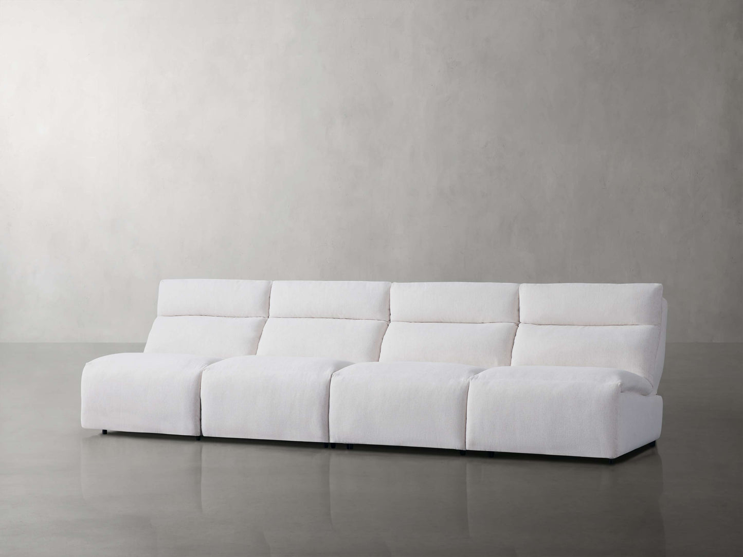 Rowland Tailored Four-Piece Armless Motion Modular Sofa