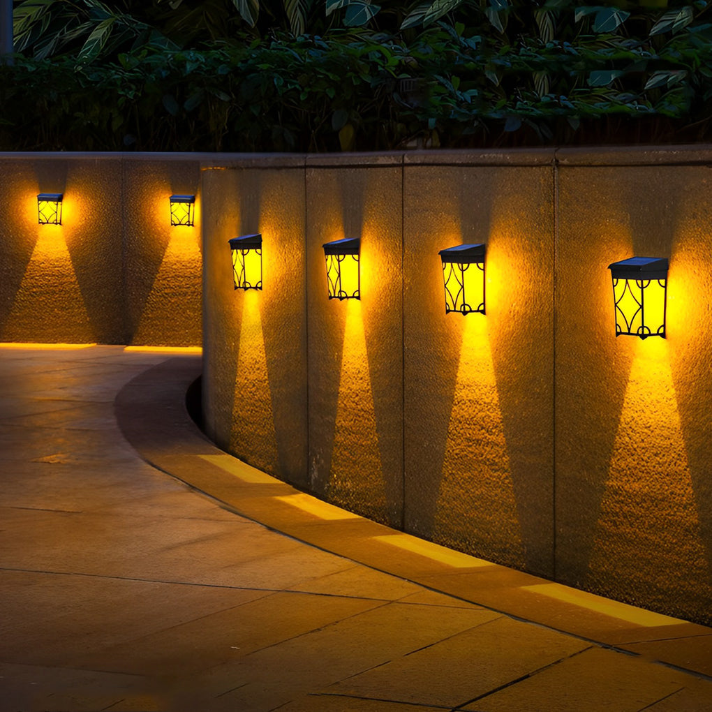 2Pcs Waterproof LED RGB Intelligent Motion Sensor Solar Wall Lights