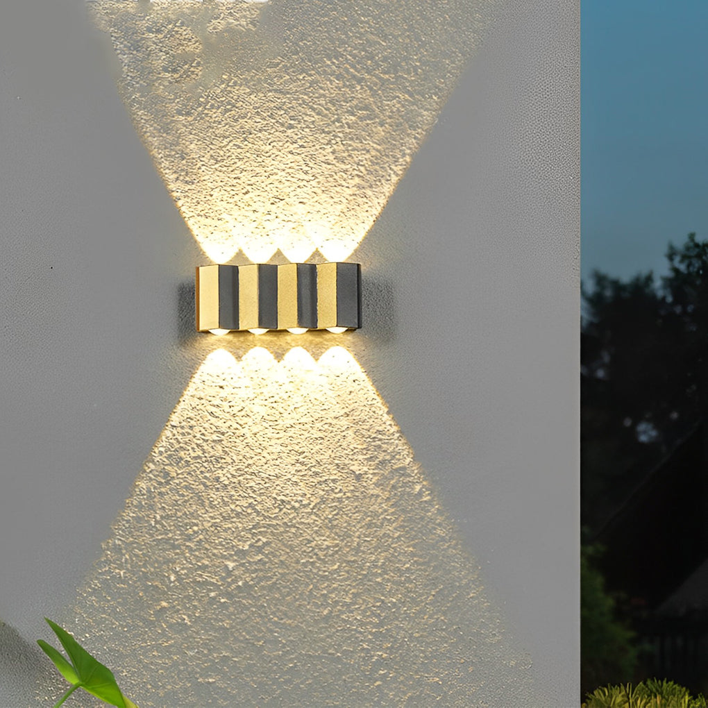 Black & Gold Aluminum LED Outdoor Up Down Wall Light