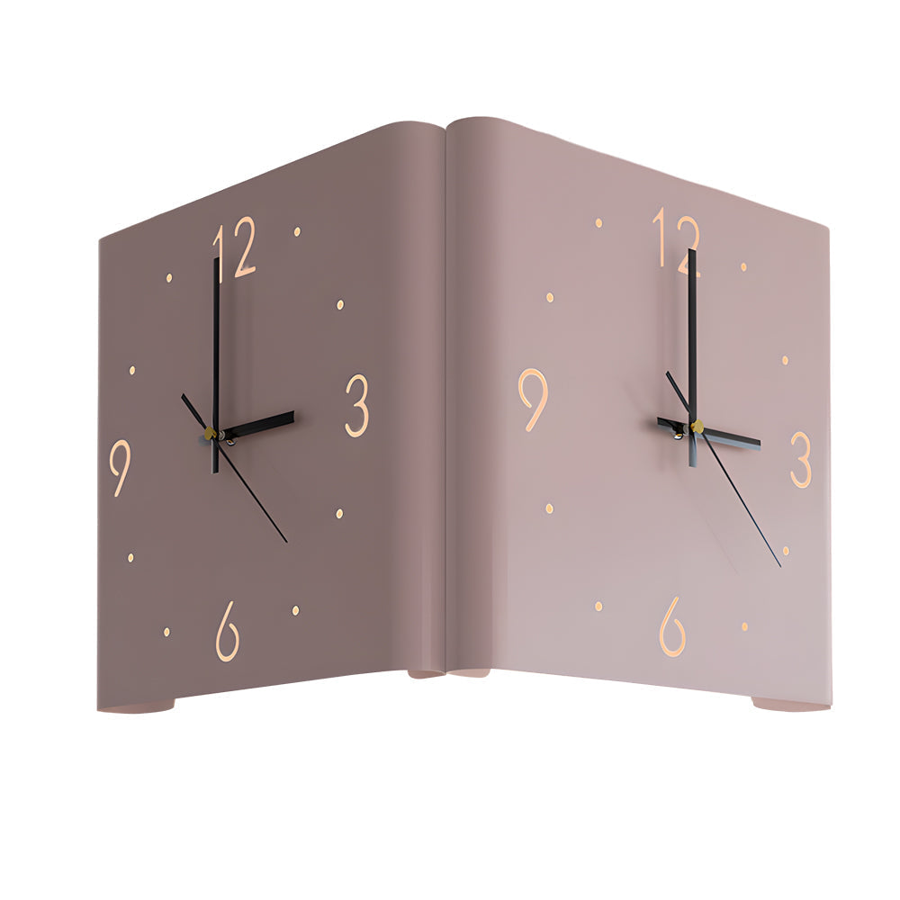 Square Metal Silent Backlit LED Corner Wall Clock Modern Wall Decor