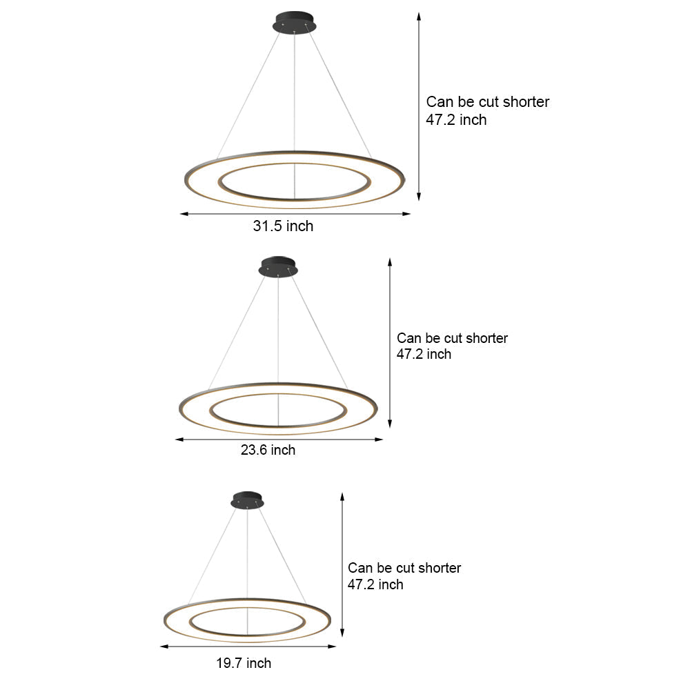 Planet Rings LED Pendant Light in Black/White