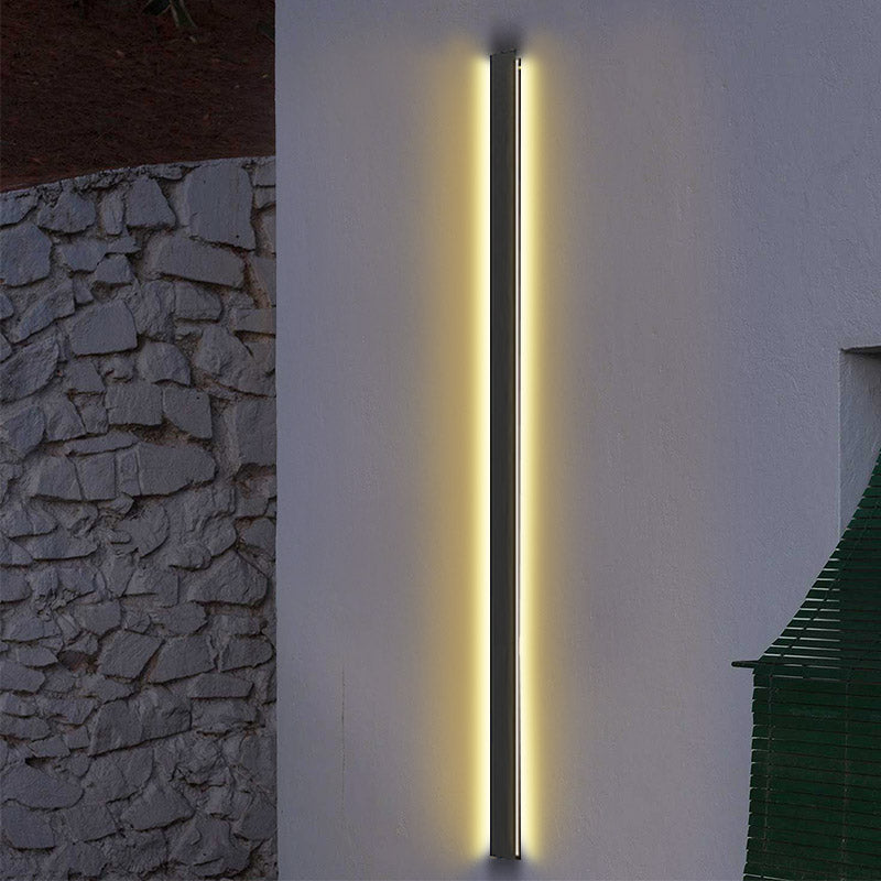 Long Strip LED Waterproof Black Minimalist Outdoor Wall Lights Exterior Lights