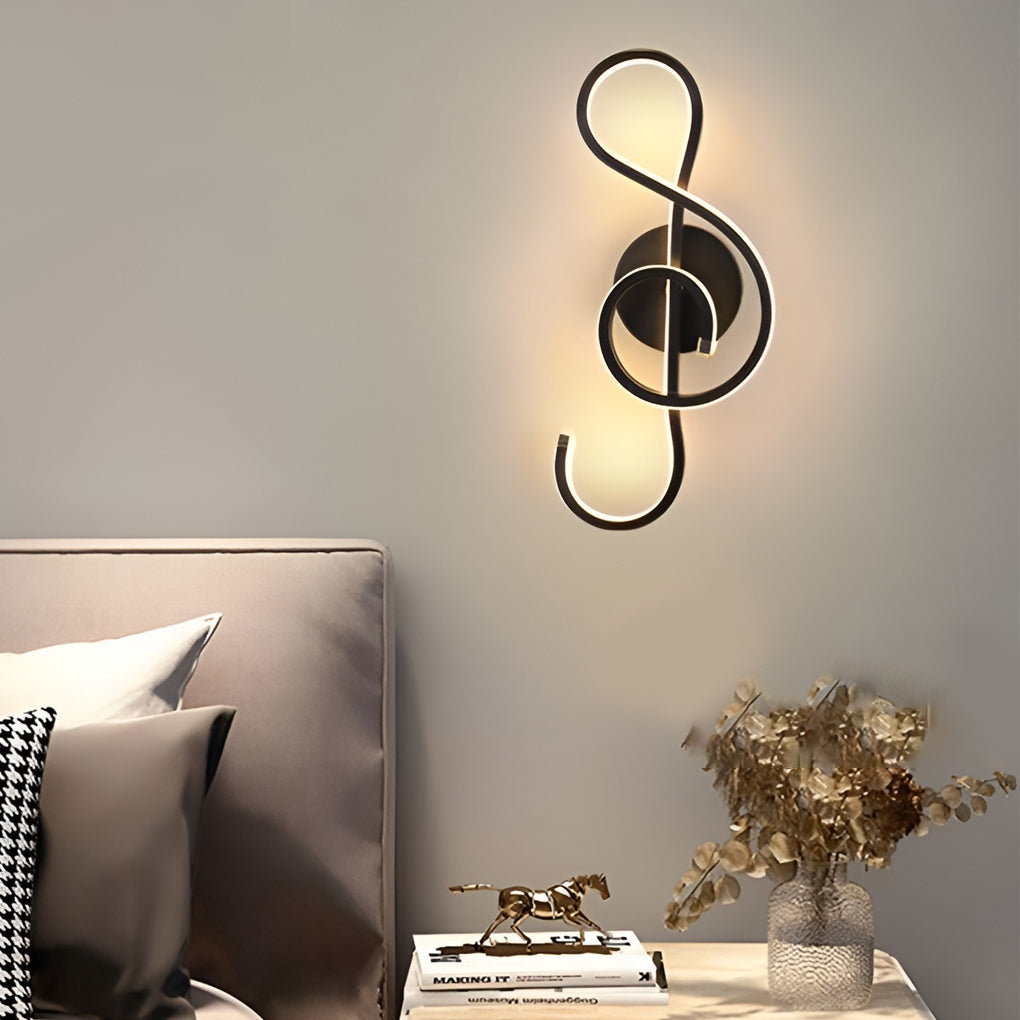 Musical Note Shaped Electroplated LED Modern Wall Sconce Lighting