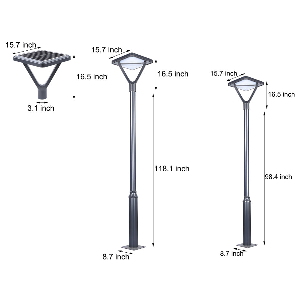 Black LED Solar Lamp Post and Pole Street Lights