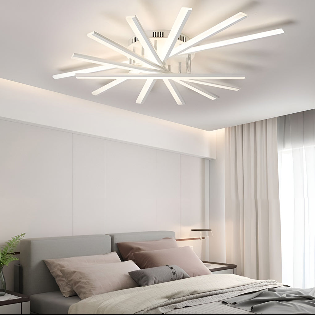 Creative Strip Stepless Dimming LED White Nordic Ceiling Lights Chandelier