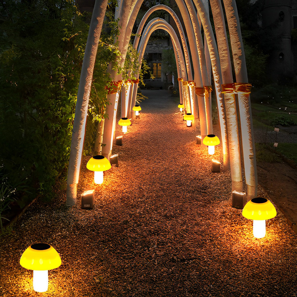 Mushroom Waterproof LED Intelligent Light-controlled Solar Lawn Lights