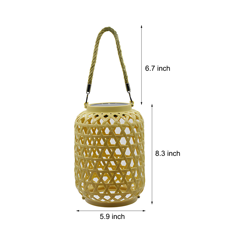 Portable Solar Lanterns Plastic Rattan Solar Hanging Lanterns Outdoor Light LED Solar Garden Lanterns