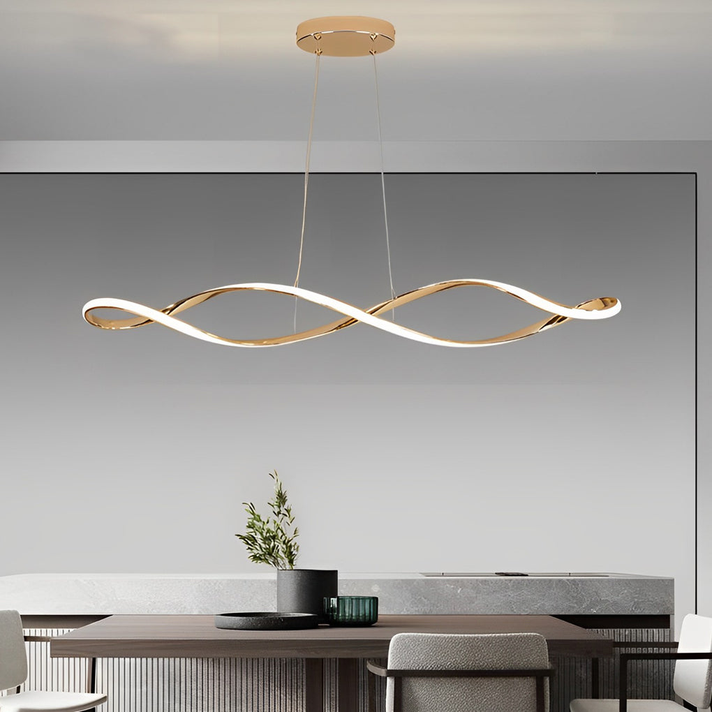 Creative Waves Stepless Dimming LED Electroplating Modern Chandelier