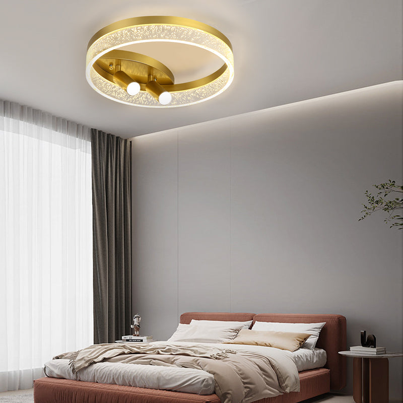 Round 3 Step Dimming LED Creative Modern Ceiling Lights with 2 Spotlights