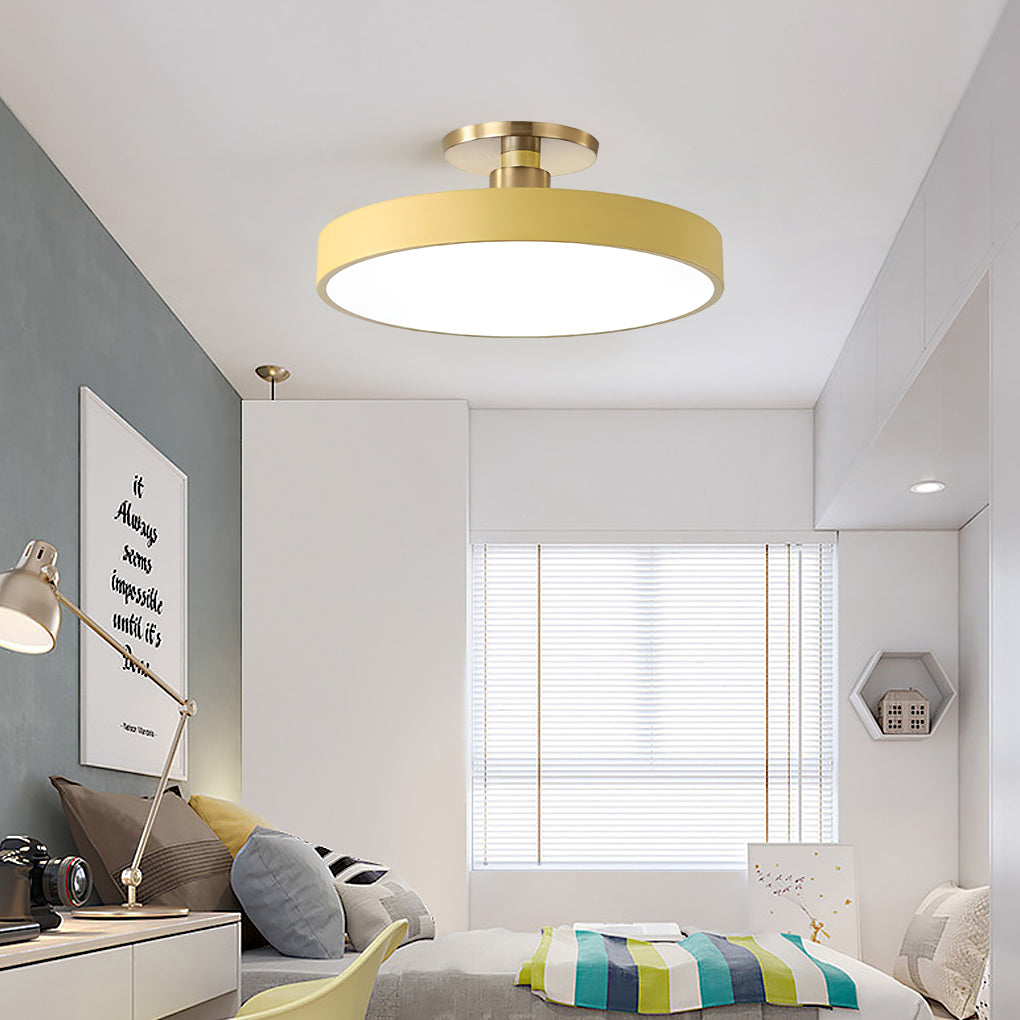 Modern Thick Circular LED Nordic Semi-Flush Mount Ceiling Light