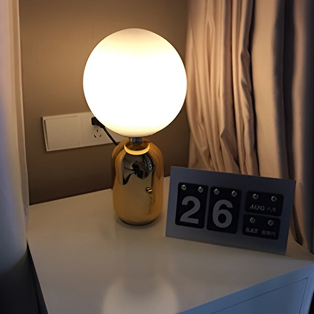 Modern Big Glass Global Ball LED Accent Table Lamp