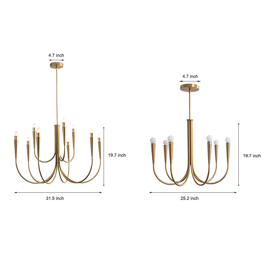 6/9-Light Retro Candlelight 3 Step Dimming LED French Style Chandelier