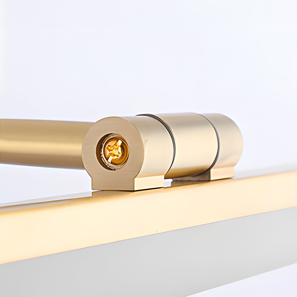 Adjustable LED Bathroom Vanity Mirror Light with Rotatable Flat Bar in Gold/Black Finish