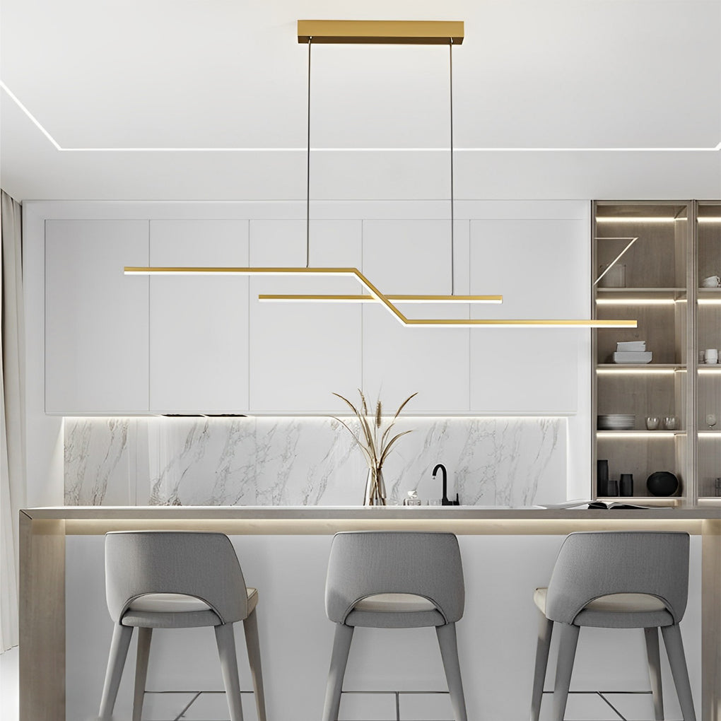 Minimalist Creative Linear LED Three Step Dimming Modern Chandelier