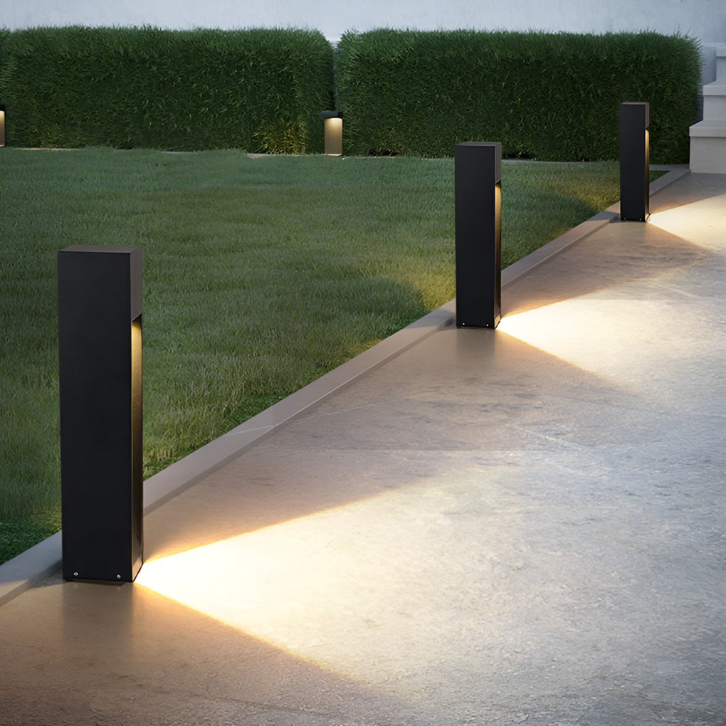 Square 5W LED Waterproof Black Modern Pathway Lights Post Light