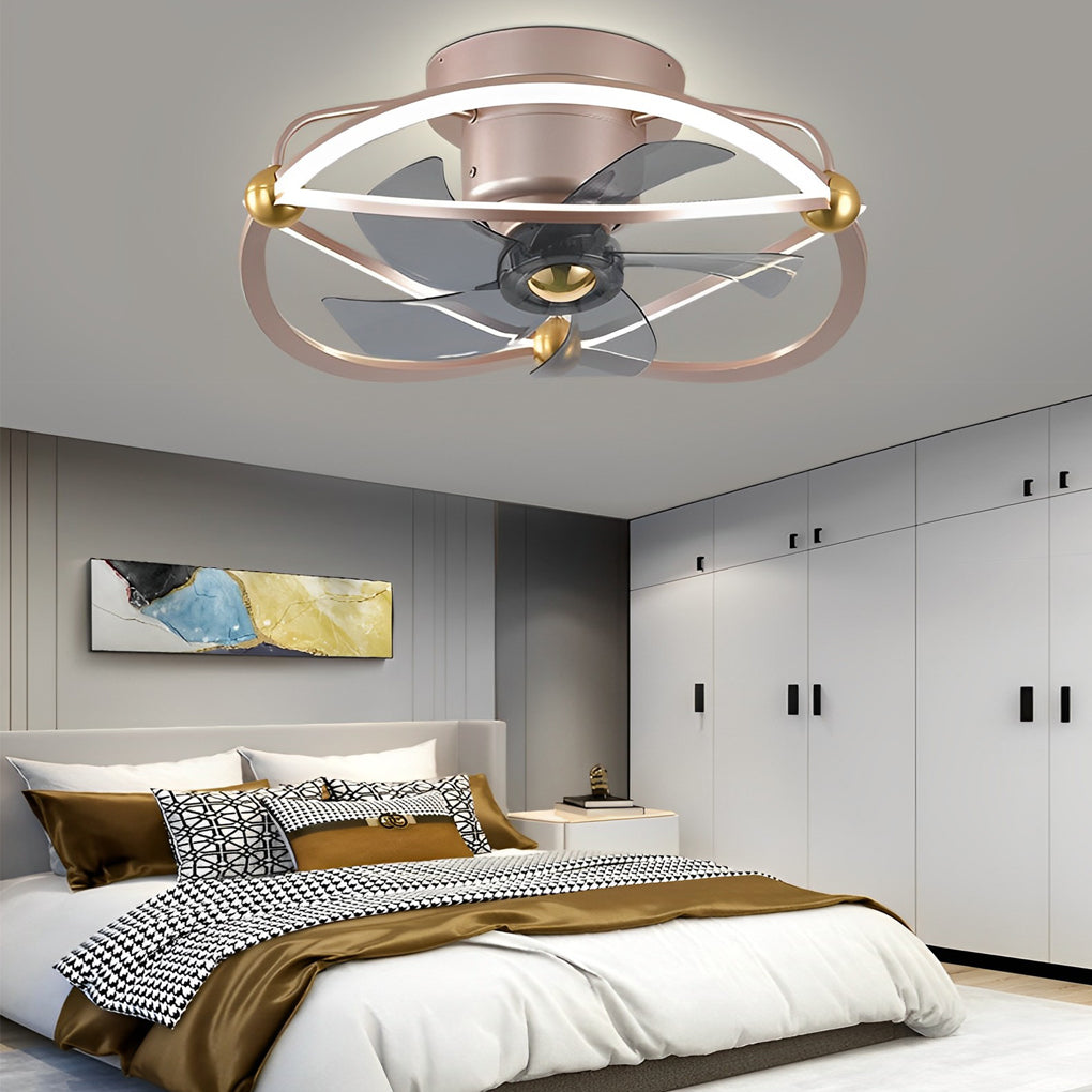 Intelligent Adjustable Stepless Dimming LED Ceiling Fan Light with Remote