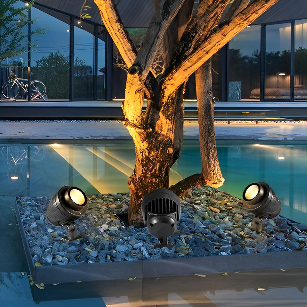 Round Waterproof LED Adjustable Modern Outdoor Spotlights Tree Spot Lights