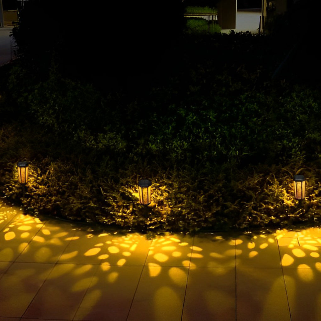 Hexagon Hollow Waterproof Intelligent RGB Solar Lights Outdoor Lawn Lamp