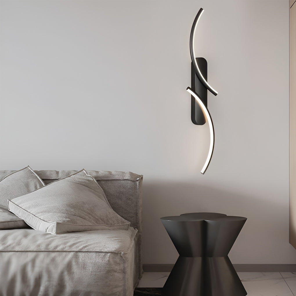 Creative S-shaped LED Three-color Light Modern Wall Sconce Lighting