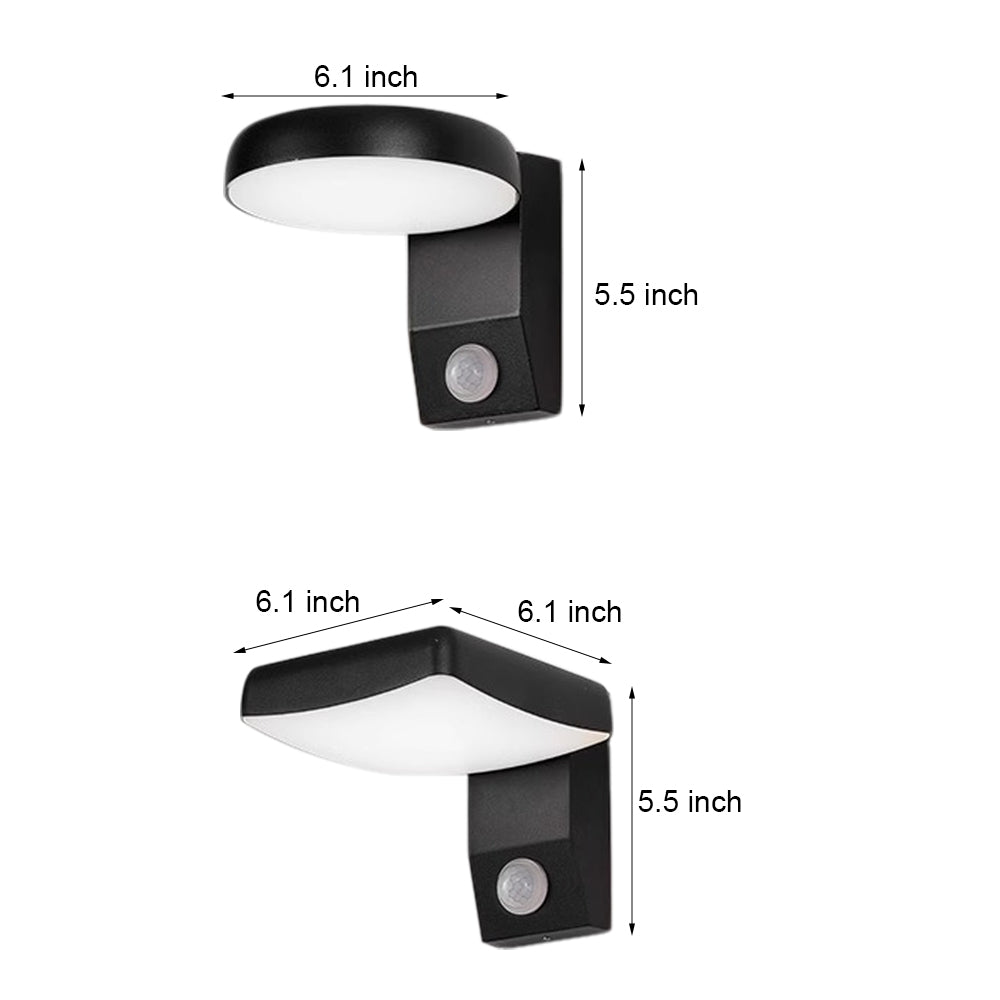 Black Motion Sensor Outdoor Wall Light - Rotatable