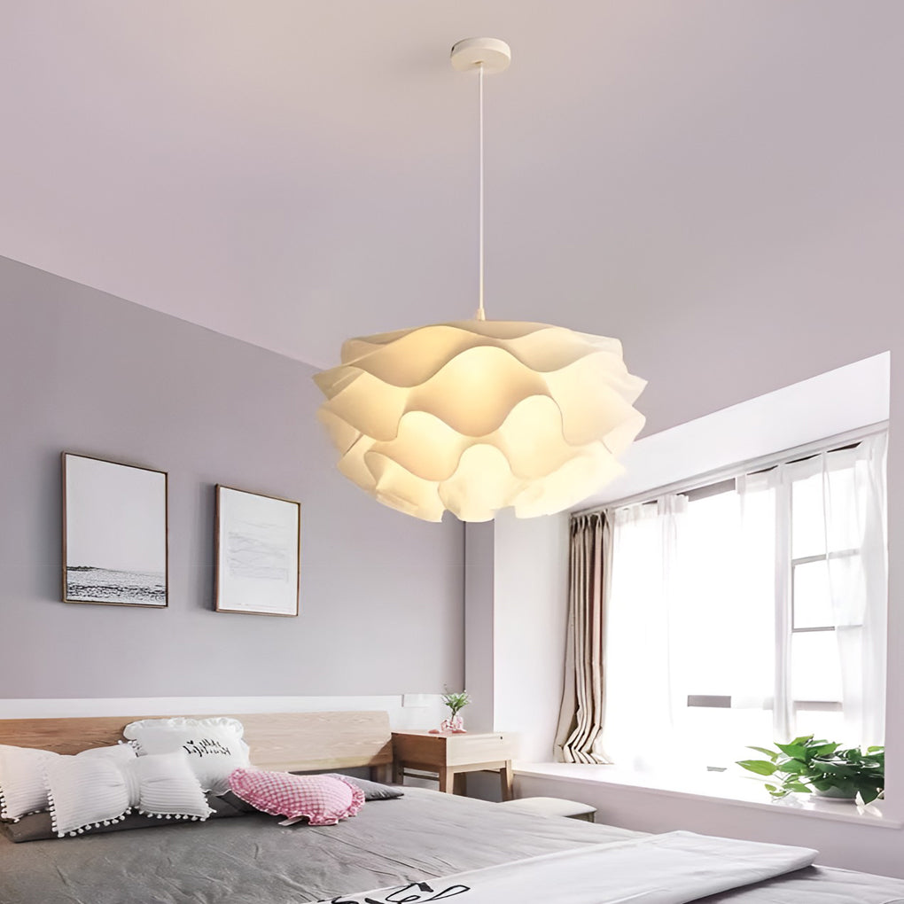 Flower Shaped Three-step Dimming LED White Nordic Chandelier Pendant Light