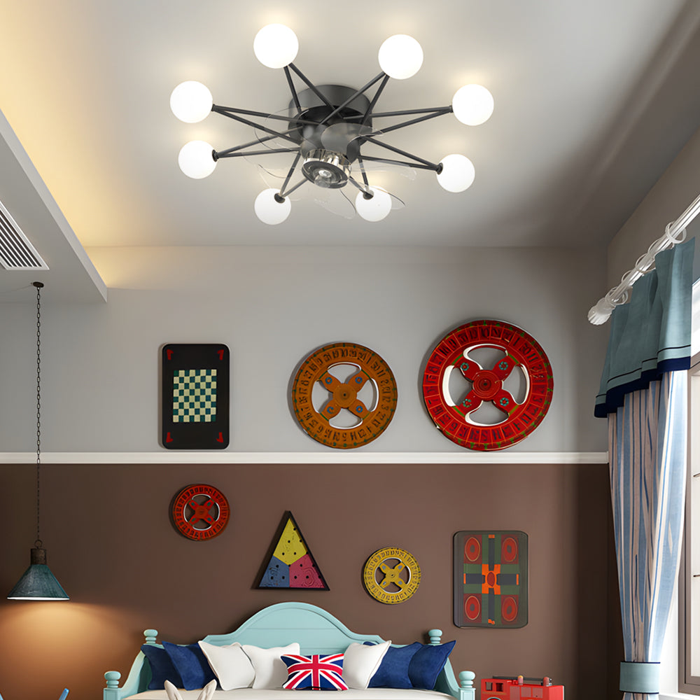 Stars Creative Balls 3 Step Dimming Modern Ceiling Fans