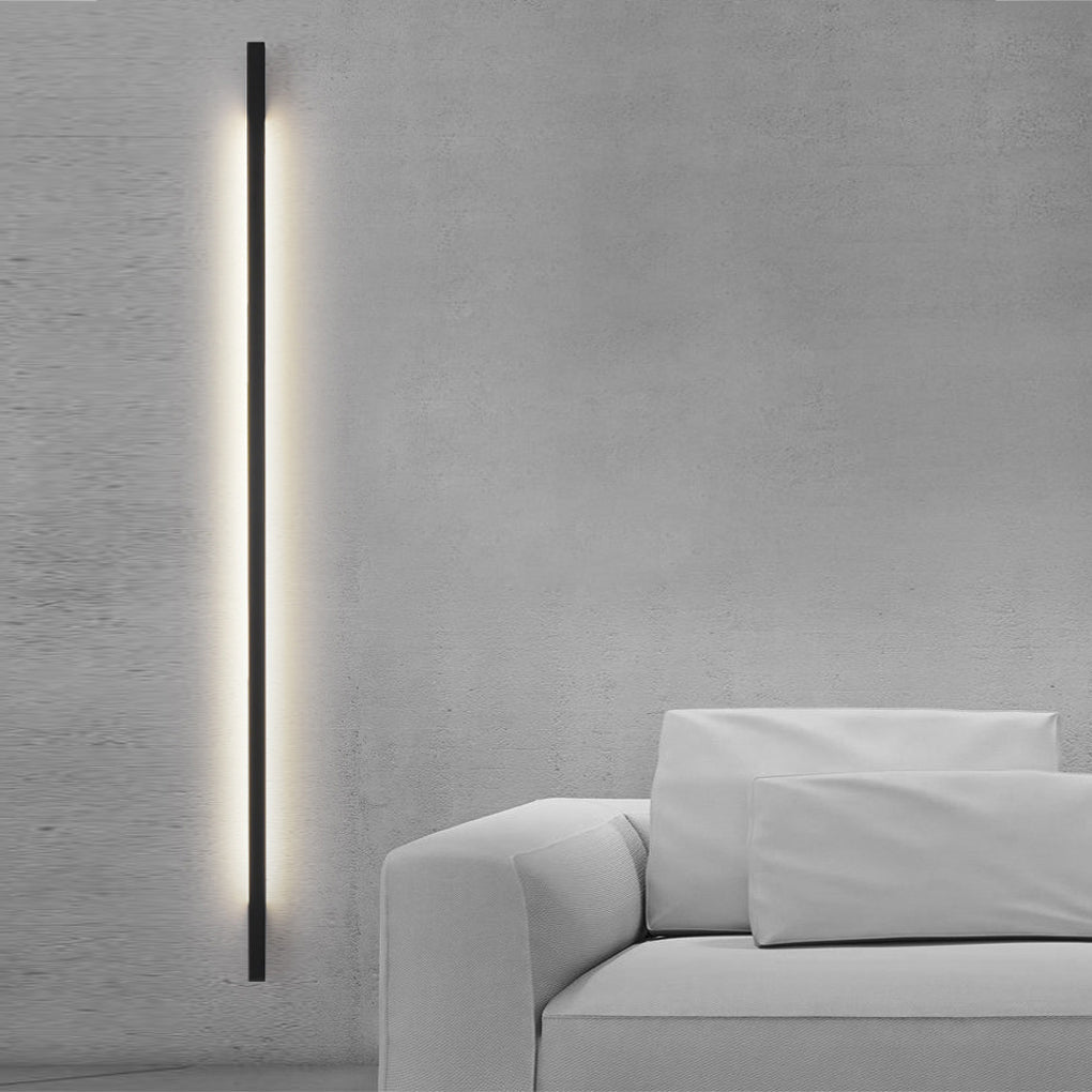 Minimalist Strip Three Step Dimming LED Black Postmodern Wall Lamp