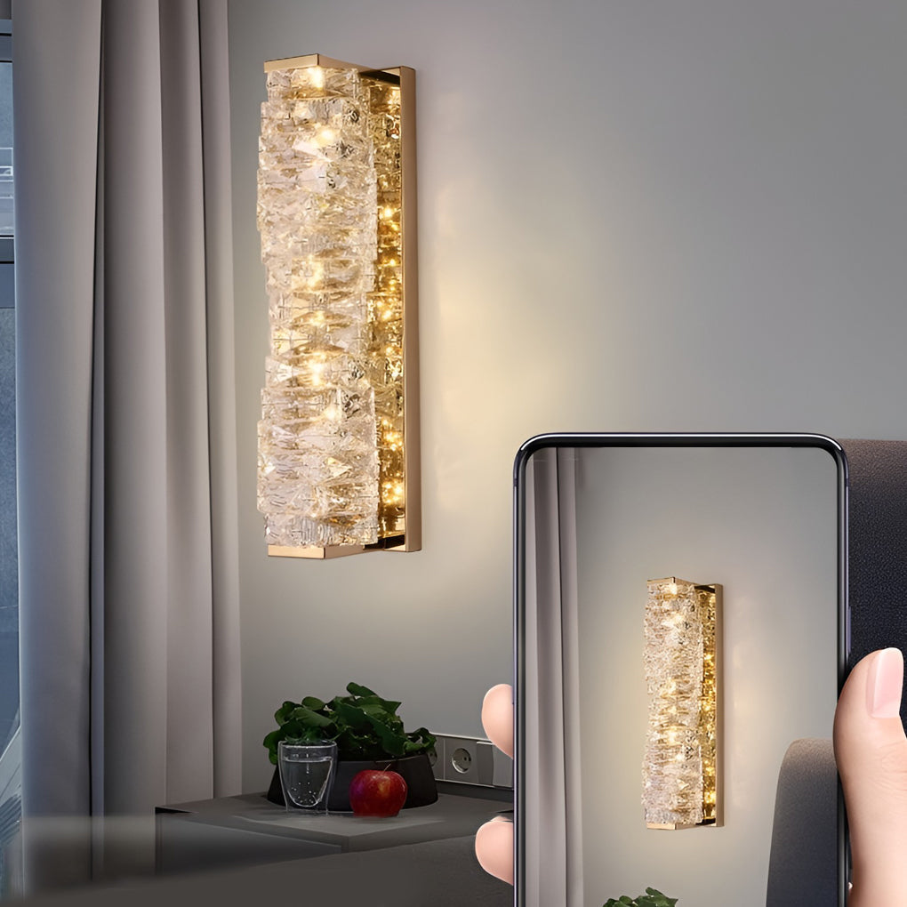 Creative Crystal Three Step Dimming Light LED Modern Wall Sconce Lighting Wall Lamp