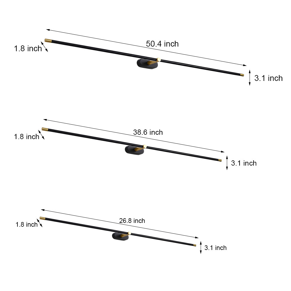 Ultra-Slim Cylindrical LED Bathroom Vanity Light with Indirect Lighting, 26.8''/38.6''/50.4''