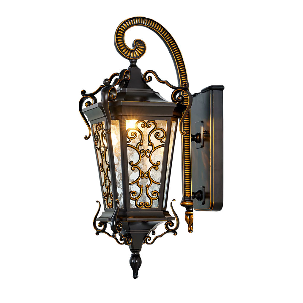 Retro Pattern Outdoor Waterproof European Style Wall Lamp Exterior Lights