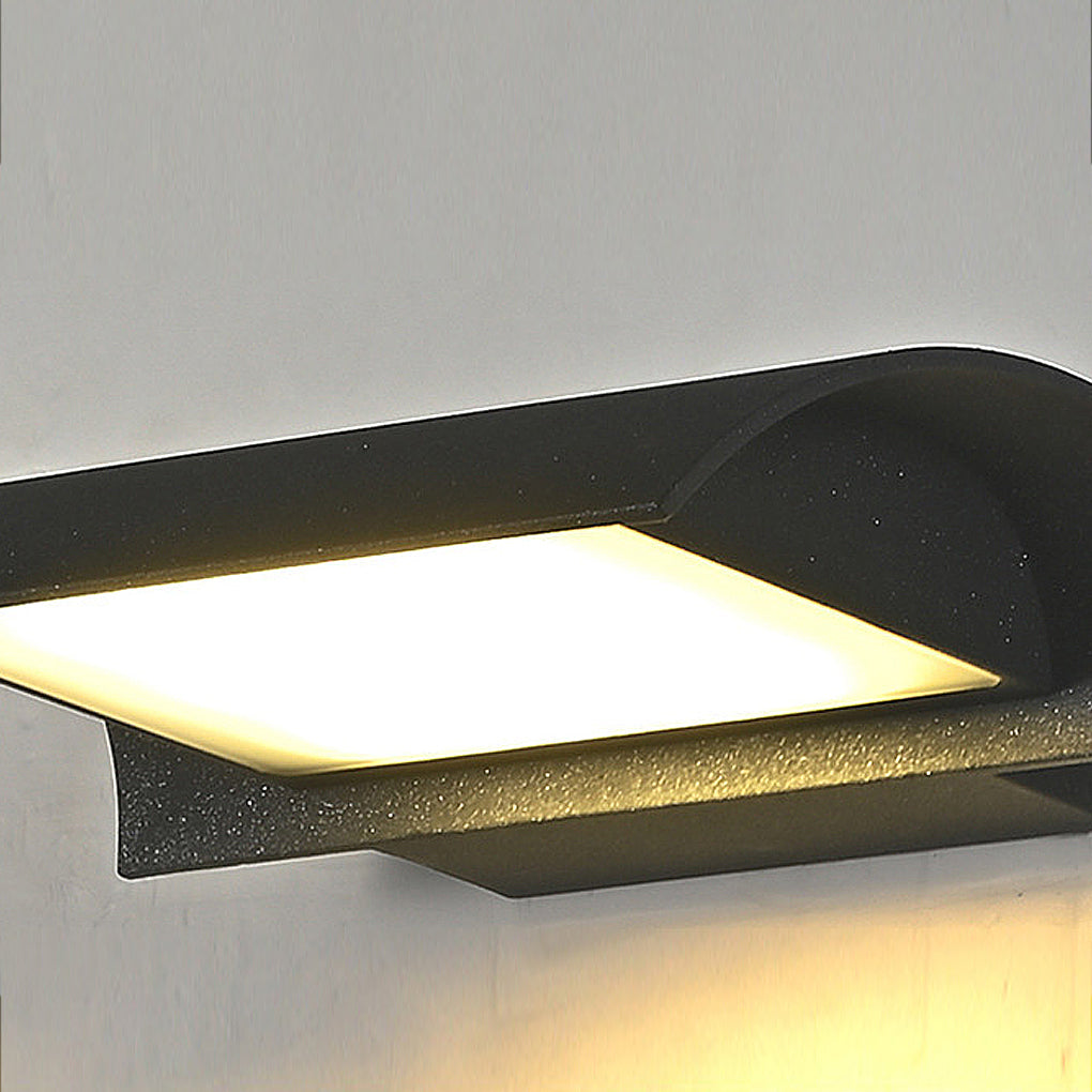 Curved Outdoor Waterproof LED Black Modern Minimalist Wall Lamp Exterior Lighting