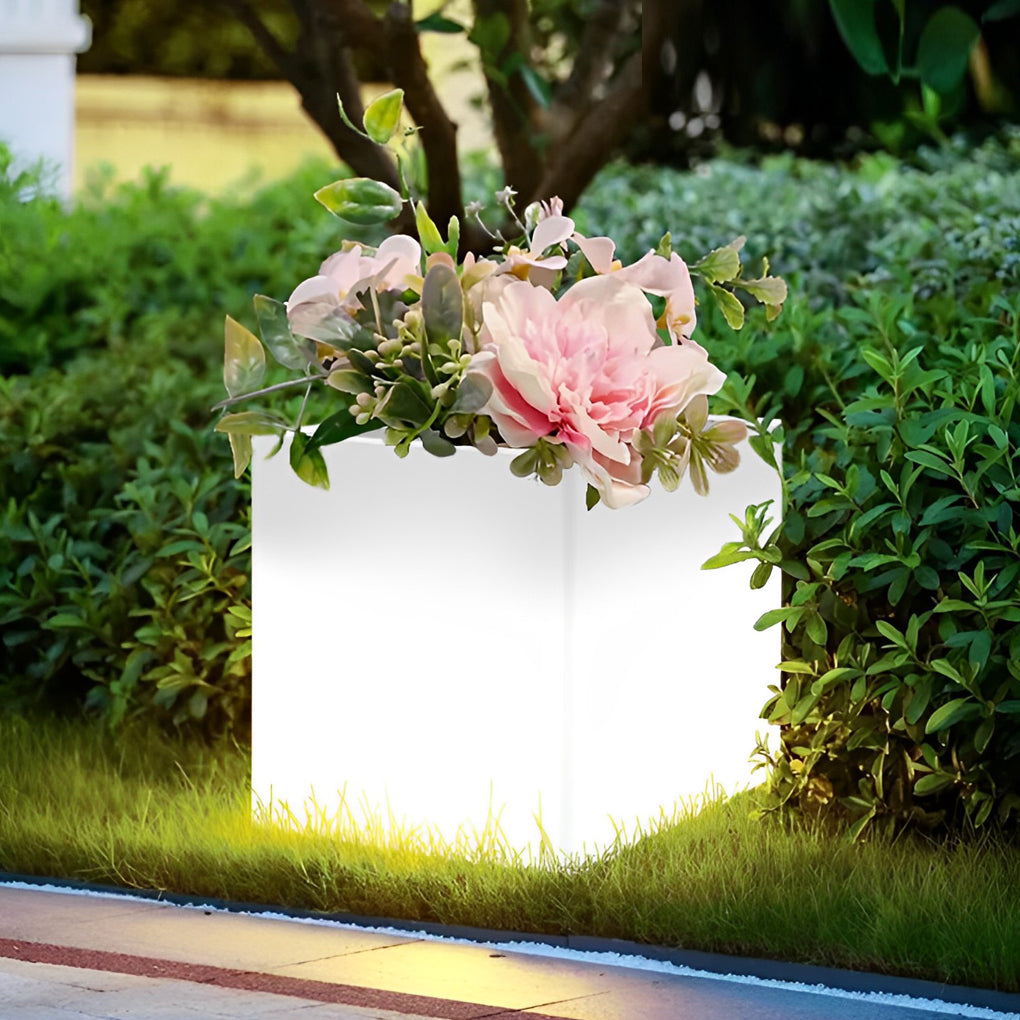 Square Waterproof Multipurpose Intelligent LED Solar Flower Pot Lights