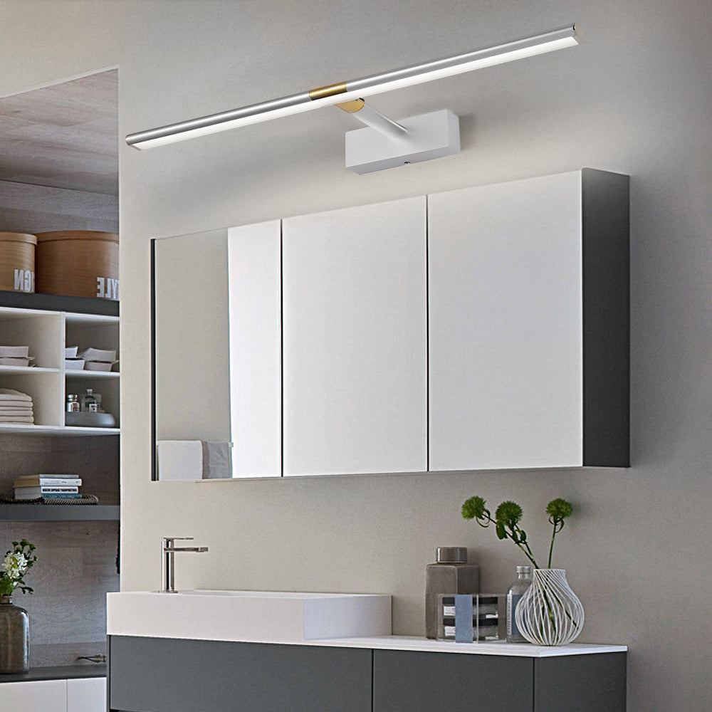 Retractable LED Bathroom Vanity Light with Adjustable Rod and Matte Finish