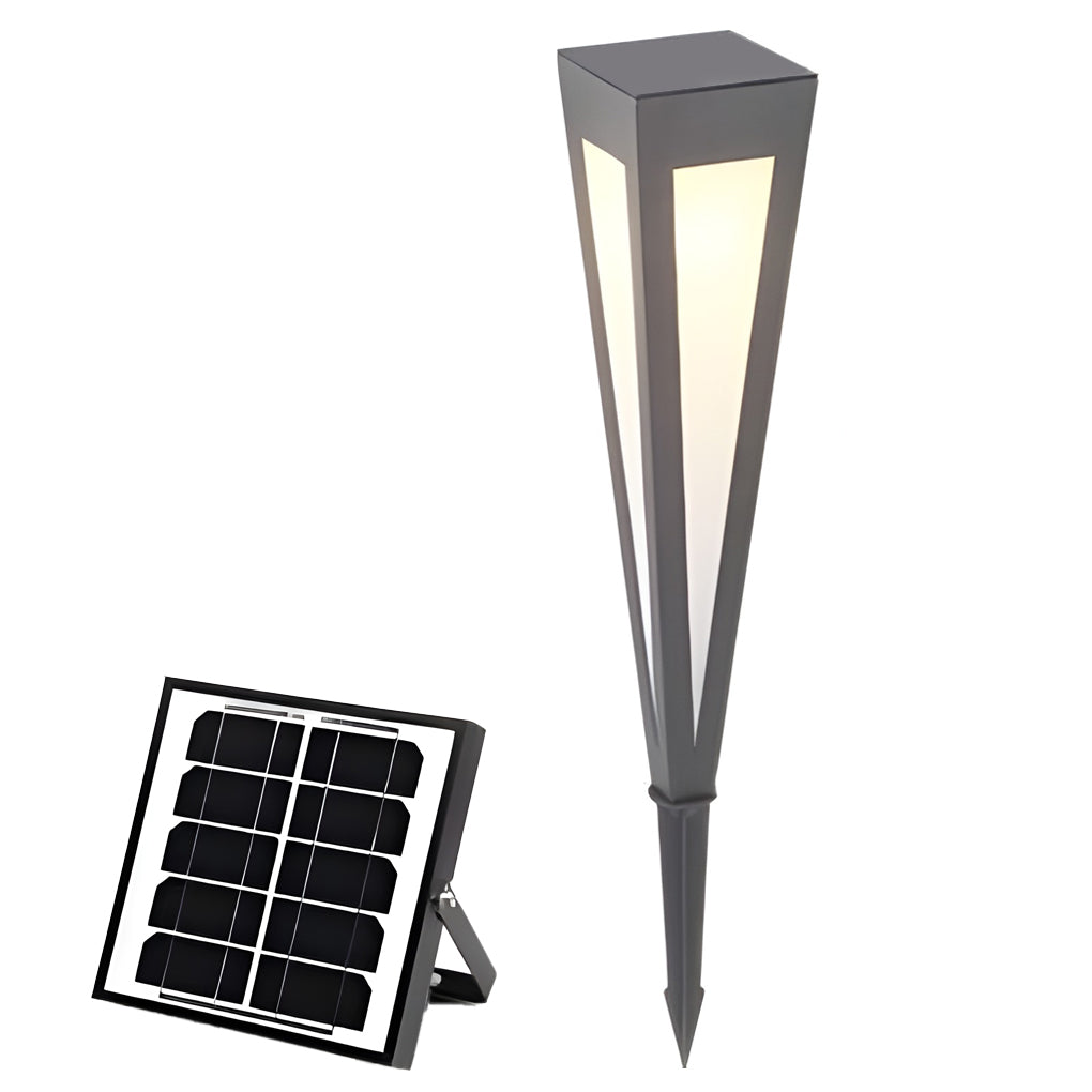 Square Conical LED Waterproof RGB Solar Lights Outdoor Pathway Lights