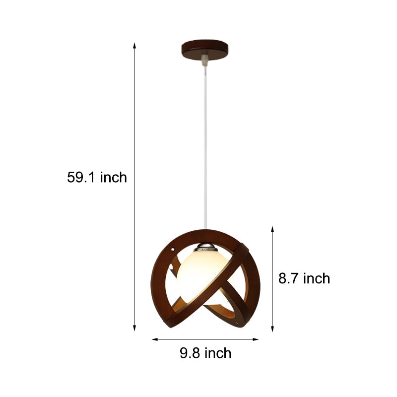 Simple Wood Glass LED Three Step Dimming Wabi-Sabi Japanese Pendant Lights